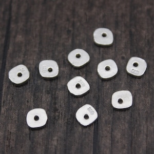 10 Sterling Silver Irregular Spacer Beads,Silver Rondelle Beads,Silver Irregular Chip Spacer Beads,Silver Irregular Beads
