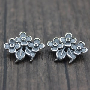 2 Sterling Silver Flower Beads,7 Hole Strand Separator,Multi Strands Separator,Flower Separator Bars