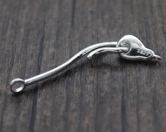 1 cierre de plata de ley, cierre en forma de S, cierre de conector de plata, cierre de pulsera y collar de plata, cierre de joyería.