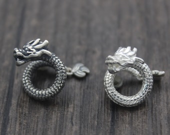 1PC Sterling Silver Dragon Bead,Silver 3D Dragon Bead,Animal Bead,Year of the Dragon