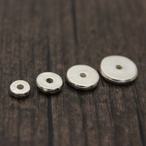 6mm 8mm 10mm 12mm 14mm Sterling Silber Perlen,Silber Rondell Perlen,Silber Spacer Perlen,Silber Flach Runde Perlen,Münze Perlen,Silber Rad Perlen