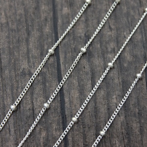 Sterling Silver Satellite Chain,1 meter Sterling Silver Satellite Chain,Silver Bead Chain,Bulk Chain