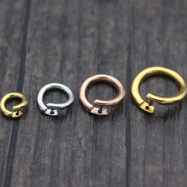 Sterling Silver Lock Jump Rings,Open Jump Rings,6mm 8mm 10mm 12mm 14mm Rose Gold Plated,Gold Plated Lock in Jump Rings
