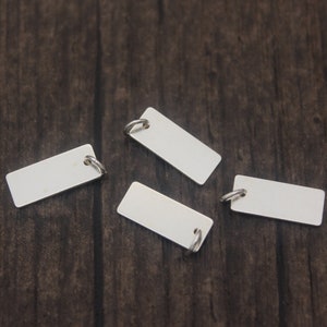 4 Sterling Silver Rectangle Blanks,5x12mm Rectangle Stamping Blanks,Stamping Tags,Hand Stamped Tags