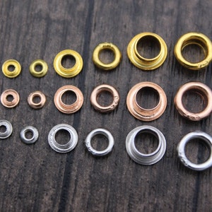 Sterling Silver Bead Grommets,3.5mm 5.5mm 7.5mm Sterling Silver Eyelet Grommets,Gold Plated,Rose Gold Plated Bead Grommets,Bead Cores