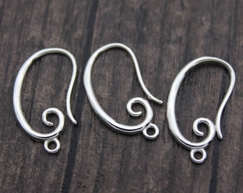 2 Pairs Sterling Silver Ear Wires,Sterling Silver Ear Hooks,Silver Earring Hooks,Silver Wire Hooks