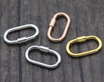 1PC Sterling Silver Screw Clasp,Silver Oval Shape Screw Clasp,Gold Plated Clasp,Rose Gold Plated Clasp,Bracelet and Necklace Clasp