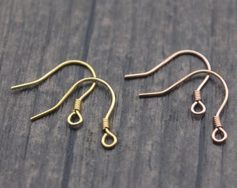 10 Pairs Sterling Silver Ear Wires,Gold Plated Ear Hooks,Rose Gold Earring Hooks,Sterling Silver Ear Wire Hooks