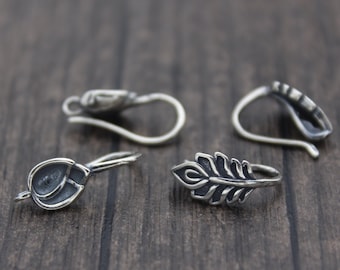 1 Paar Sterling Silber Blumen Ohrhaken,Silber Blumen Ohrhaken,Silber Lotus Blume DrahtHaken,Blumen Loop Ohrhaken,Ohrringe