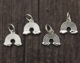 2 Ciondoli Arcobaleno Smaltati In Argento Sterling, Ciondolo Arcobaleno In Argento 925, Ciondolo Arcobaleno Colorato, Ciondolo Per Collana E Bracciale, Regalo Di Natale - Italia - Foto 2