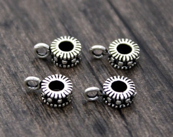 4pcs-6mm Sterling Silver Bails,Pendant Bails,Charm Bails,Bail Connectors,Charm Pendant Holder