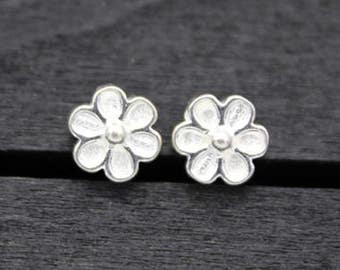 4 Sterling Silver Flower Beads,6mm/7mm Silver Flower Spacer Beads,Sterling Silver Flat Beads,Silver Beads Spacer