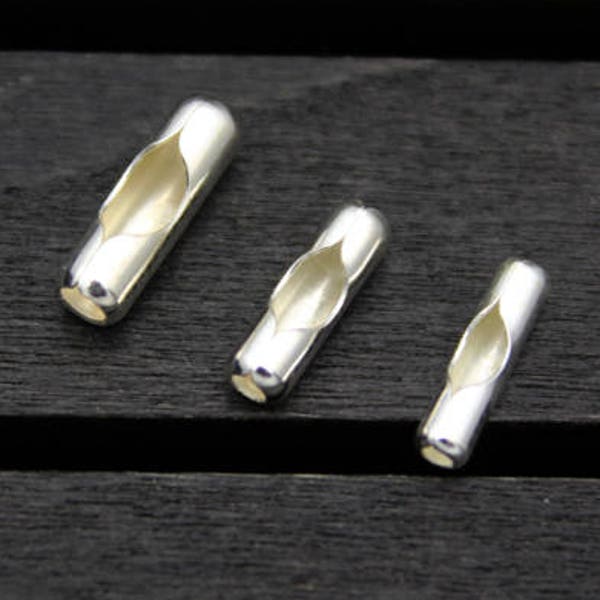 4 Sterling Silber Kugel Kettenverschlüsse,für 2,0 2,5 3,0mm Kugelketten,Kugelkette Verbinder Verschlüsse