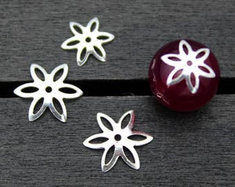 20 Sterling Silver Bead Caps,8mm 10mm Sterling Silver Flower Bead Caps,Silver Bead Caps,Flower Caps