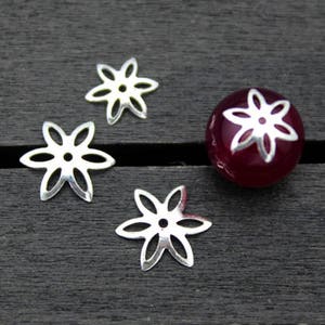 20 Sterling Silver Bead Caps,8mm 10mm Sterling Silver Flower Bead Caps,Silver Bead Caps,Flower Caps