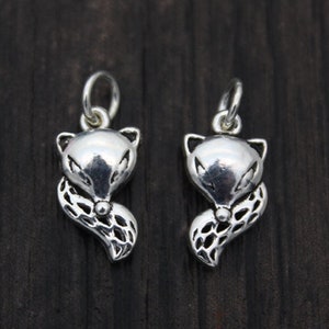 2 Sterling Silver Fox Charms,Sterling Silver Fox Pendants,Zoo Charms,Animal Charms,Fox Jewelry