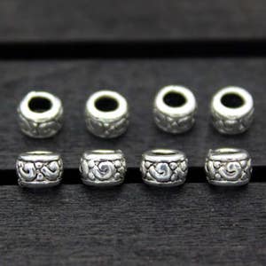 10 Sterling Silber Perlen,5x4mm Sterling Silber Spacer Perlen,Silber Rondell Perlen,Silber Perlen Spacer