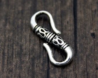 1PC Sterling Silver S Hook Clasp,Silver Hook Clasp,Silver Clasp Connector,Hook Clasp,S Clasp,Necklace Clasp,Connector Clasp