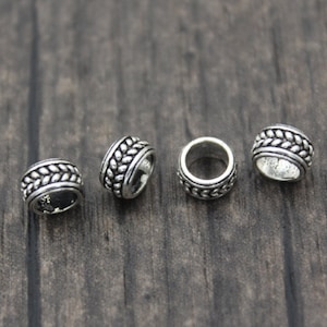 4pcs-6mm Sterling Silver Beads,Sterling Silver Spacer Beads,Silver Beads Spacer