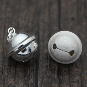 1PC-13mm Sterling Silver Bell Charm Pendant,Jingle Bell,Christmas Bell Charm,Winter Charm,Christmas Charm