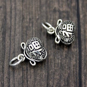 2 Sterling Silver Moneybag Charms,Chinese Good Fortune Fu Charms,Bracelet Charms