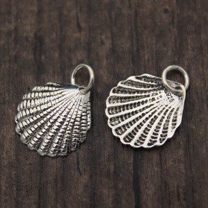 2 Sterling Silver Shell Charms, Silver Sea Shell Charms,Sea Ocean Charms,Seashell,Beach Charms,Holiday Charms