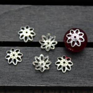 10 Sterling Silver Bead Caps,7.5mm Sterling Silver Flower Bead Caps,Silver Bead Caps,Flower Caps