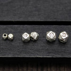 2.5mm 3mm 3.5mm 4.5mm Sterling Silver Faceted Beads,Silver Faceted Flower Beads,Silver Spacer Beads