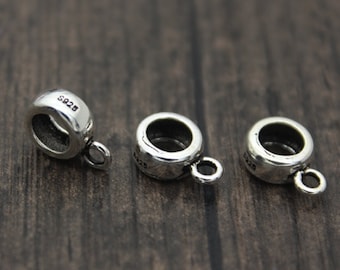 4 Sterling Zilveren Bails, 8mm Zilveren Hanger Bails, Zilveren Charm Bails, Bail Connectors, Charm Houders