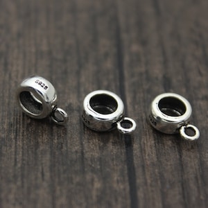 4 Sterling Silber Ösen,8 mm Silber Anhänger Ösen,Silber Charm Anhängerschlaufen, Anhängerschlaufe