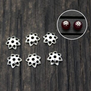 20pcs-6mm Sterling Silver bead caps,Sterling Silver flower bead caps,silver bead cap,flower caps
