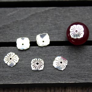 10 Sterling Silver Bead Caps,6MM Sterling Silver Flower Bead Caps,Silver Flower Caps