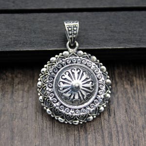 1PC Sterling Silver Prayer Box,Sterling Silver Locket Pendant,Silver Box Pendant,Wish Box