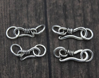 Sterling Silver S Hook Clasps,Sterling Silver Clasp Connectors,Hook Clasps,S Clasps,Necklace Clasps,Connector Clasps