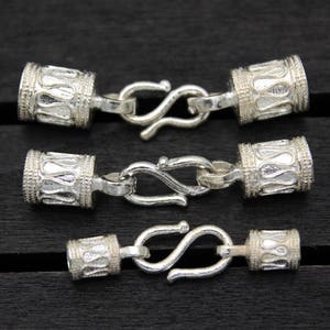 3mm 4.5mm 5mm Sterling Silver Cord Ends,Sterling Silver Cord End Caps,Leather Cord End Caps,Silver Hook Clasp for Cord