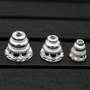 5mm 8mm 10mm 12mm Sterling Silver Bead Caps,Silver Tassel Bead Caps,Cone Bead Caps,Silver Bead Cones