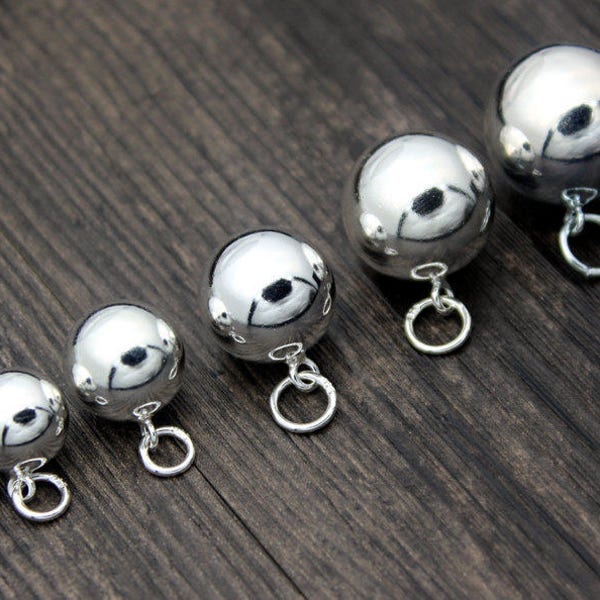 6 ~ 20mm Sterling Silver Ball Charms, Sterling Silver Round Ball Charm, Silver Ball Pendentif