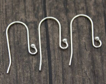 5 Pairs Sterling Silver Ear Wires,Sterling Silver Ear Hooks,Sterling Silver Wire Hooks,Ball Head Ear Hooks