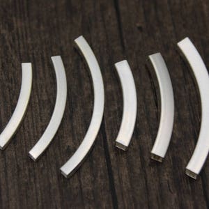 3mm 4mm Sterling Silver Square Tube Beads,silver curved tube bead,Silver spacer tube,tube spacers