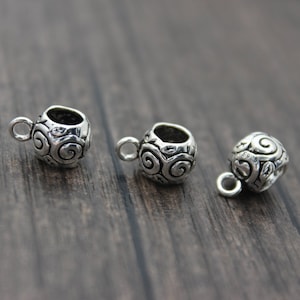 2 Sterling Silver Bails,8MM Pendant Bails,Charm Bails,Bail Connectors,Charm Holders