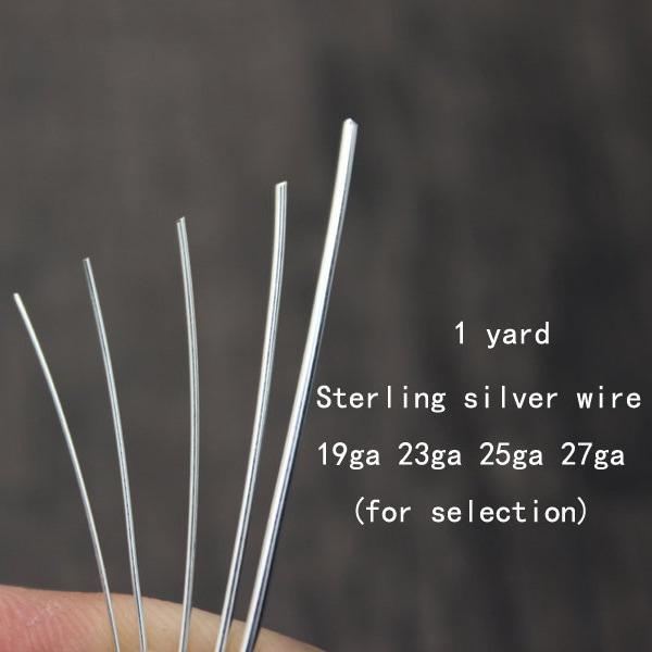 1 Yard of Sterling Silver Wire, Dia 19 23 25 27 Gauge (for selection),Sterling Silver Round Half Hard Wire