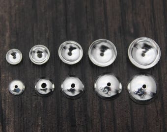 Sterling Silver Bead Caps,4mm 5mm 6mm 7mm 8mm for selection,Silver Bead Caps