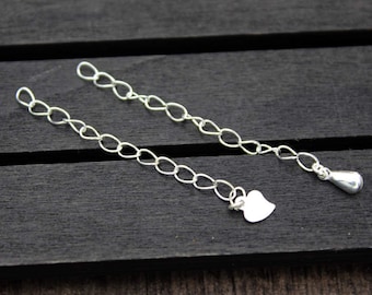 4 Sterling Silver Extender Chains,50mm Sterling Silver Extenders,Silver Extension Chains
