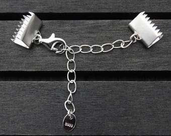 6mm 8mm 10mm Sterling Silver Ribbon Crimp Ends, Crimp Beads,Crimp end clasp,Ribbon end caps,Crimp Ends