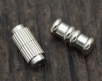 1PC Sterling Silver Screw Clasp,Sterling Silver Barrel Screw Clasp,Clasp Connector,Bracelet Clasp,Pearl Necklace Clasp
