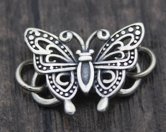 1PC Sterling Silver Butterfly Clasp,Hollow Butterfly S Clasp,Silver S Hook Clasp,Silver Clasp Connector,Bracelet S Clasp,Necklace Clasp