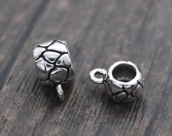 4 Sterling Silber Anhänger Ösen,6mm 7mm Silber Charm Anhängerschlaufen,Charmhalter Anhängerschlaufen