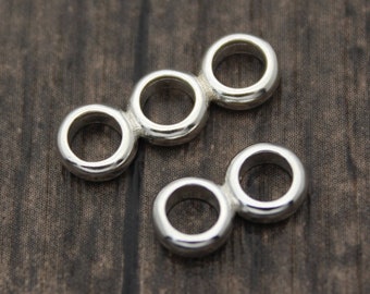 4 Sterling Silver Double Strand Separators,Multi Strand Separators,2 Hole Spacer Bars,3 Hole Spacer Bars