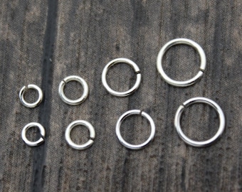 Sterling Silber Steckringe,2,5mm 3mm 4mm 5mm Sterling Silber Offene Sprünge Ringe