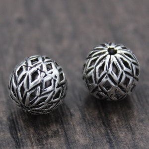 1PC-10mm Sterling Silver Bead,Sterling Silver Spacer Bead,Silver Hollow Bead,Silver Beads Spacer